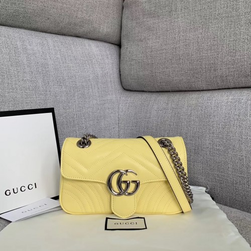 Gucci GG Marmont petit sac à bandoulière 446744 jaune