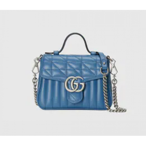 Gucci GG Marmont petit sac à bandoulière 583571 bleu