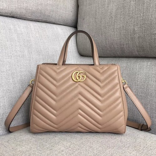 Gucci GG Marmont petit sac à poignée supérieure 448054 Rose foncé