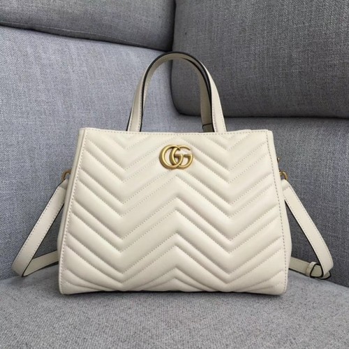 Gucci GG Marmont petit sac à poignée supérieure 448054 blanc