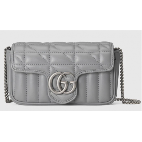Gucci GG Marmont super mini sac 476433 Gris