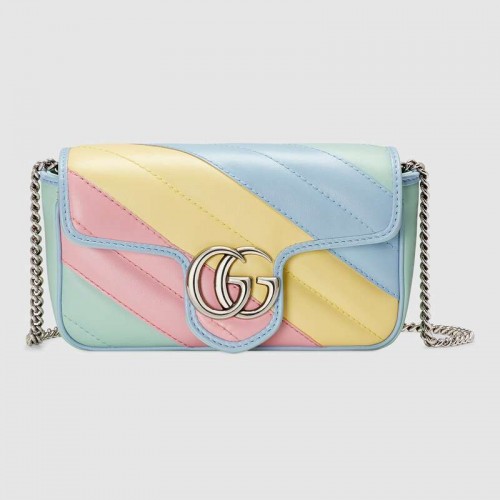 Gucci GG Marmont super mini sac 476433 Pastel multicolore
