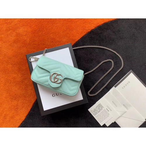 Gucci GG Marmont super mini sac 476433 Vert pastel