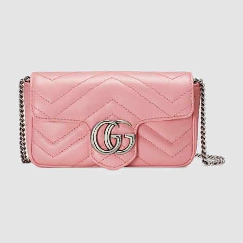 Gucci GG Marmont super mini sac 476433 Rose pastel