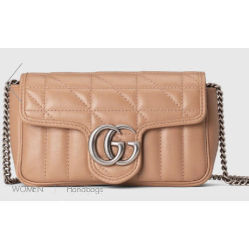 Gucci GG Marmont super mini sac 476433 Rose beige