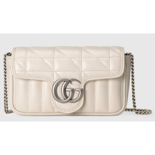 Gucci GG Marmont super mini sac 476433 Blanc