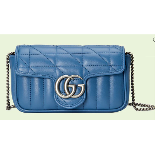 Gucci GG Marmont super mini sac 476433 bleu
