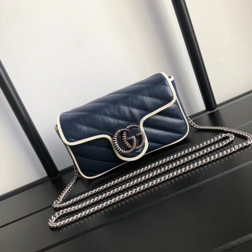 Gucci GG Marmont super mini sac 574969 Marine