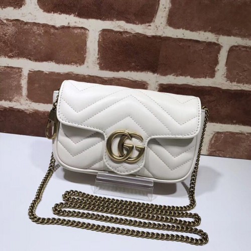 Gucci GG Marmont super mini sac 574969 blanc