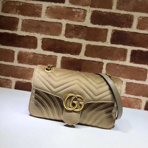 Gucci GG Marmont velours sac à bandoulière moyen 443497 Kaki