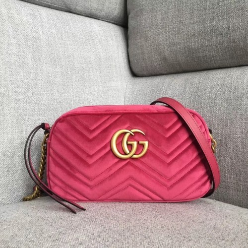 Gucci GG Marmont velours petit sac à bandoulière 447632 rose