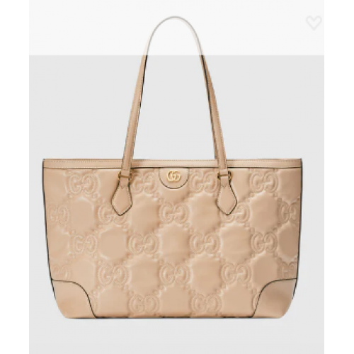 Gucci GG Matelasse fourre-tout moyen en cuir 631685 Beige