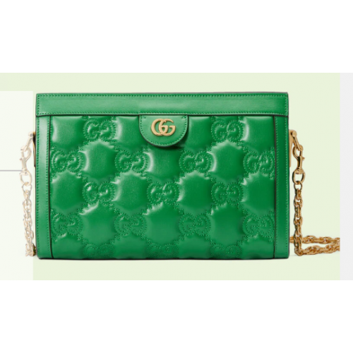 Gucci Sac à bandoulière en cuir GG Matelasse 702200 Vert vif