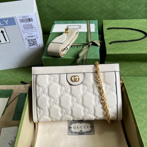 Gucci GG Matelasse sac à bandoulière en cuir 702200 blanc