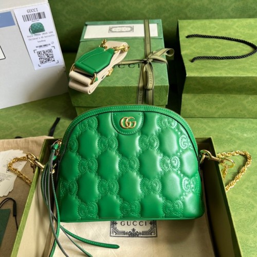 Gucci GG Matelasse sac à bandoulière en cuir 702229 Vert vif