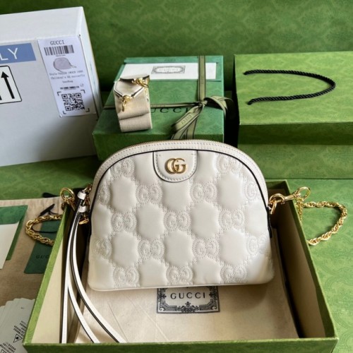 Gucci GG Matelasse sac à bandoulière en cuir 702229 blanc