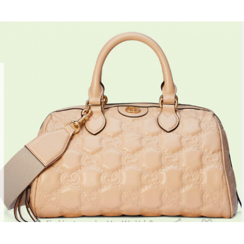 Gucci GG Matelasse sac à main en cuir 702242 Beige