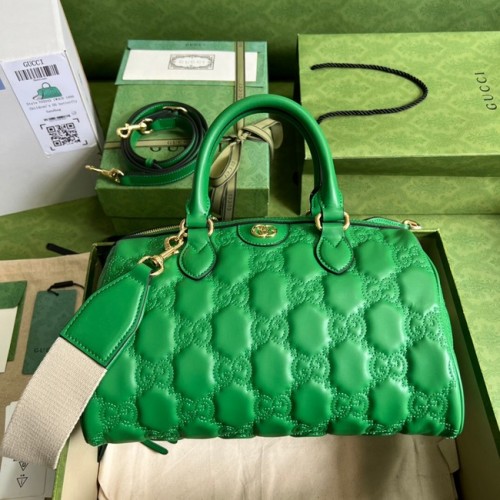 Gucci GG Matelasse sac à main en cuir 702242 Vert vif