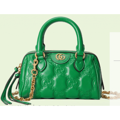 Gucci GG Matelasse sac à main en cuir 702251 Vert vif