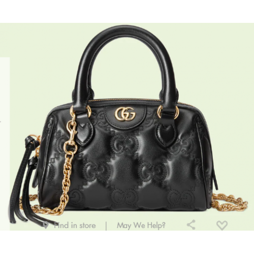 Gucci GG Matelasse sac à main en cuir 702251 noir