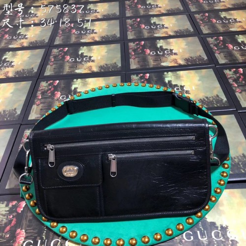Gucci GG Original Sac Messenger en cuir 575837 noir