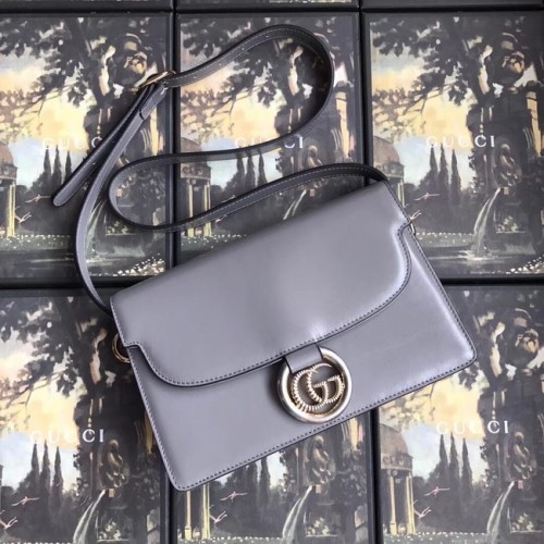 Gucci GG Original Sac à bandoulière en cuir 589474 Gris