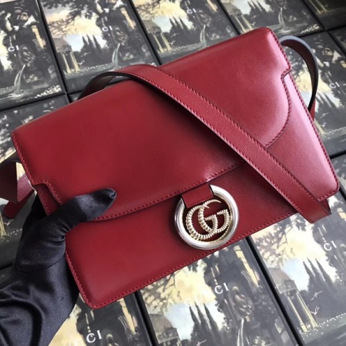 Gucci GG Original Sac à bandoulière en cuir 589474 Rouge