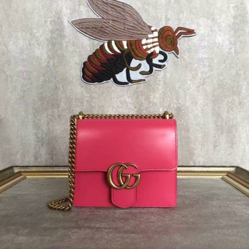 Gucci GG Original Marmont Sac à bandoulière en cuir 431384A Rose