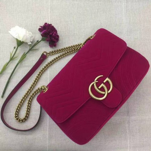 Gucci GG Sac à bandoulière en cuir suédé 443496 Vin