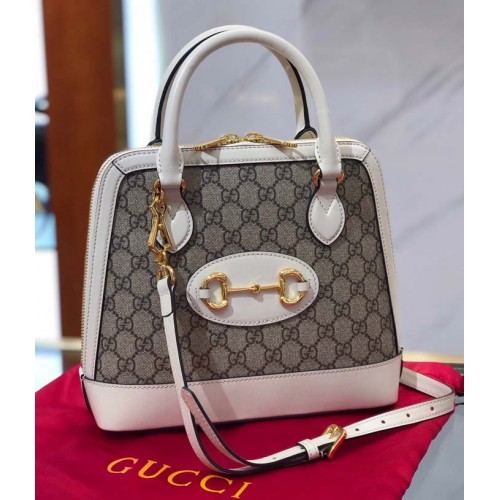 Gucci GG Supreme Sac à main en toile 621220 Blanc