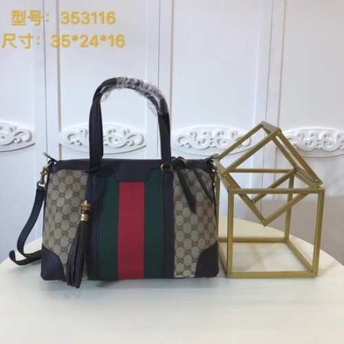 Gucci GG Supreme Canvas Tote Bag 353116 Café