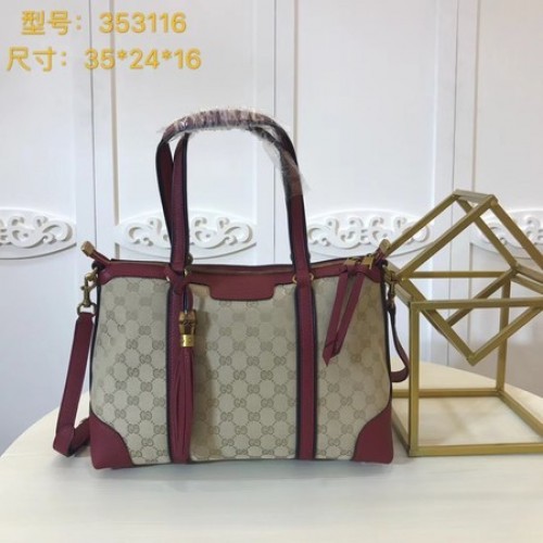 Gucci GG Supreme Sac fourre-tout en toile 353116 Rouge