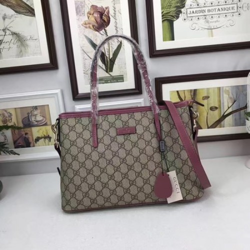 Gucci GG Supreme Sac fourre-tout en toile 353440 Rose