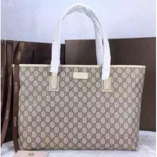 Gucci GG Supreme Sacs fourre-tout en toile 211137 Blanc