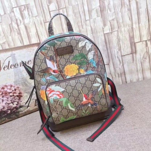Gucci GG Supreme sac à dos Fleur et oiseau 427042-1 Marron