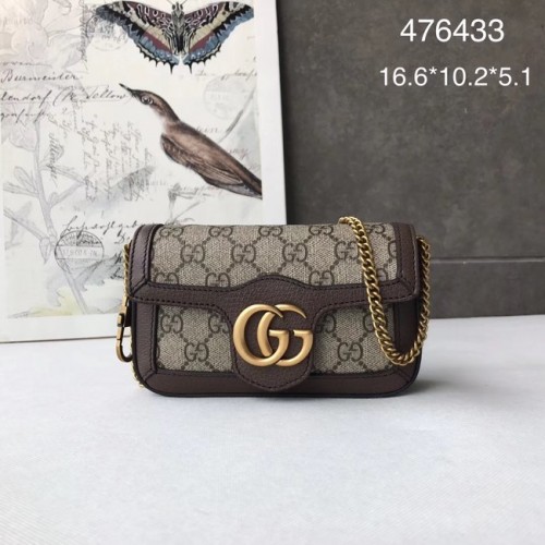 Gucci GG Supreme toile 476433 Mini sac à bandoulière marron