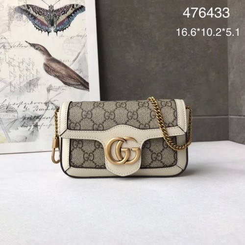 Gucci GG Supreme toile 476433 Mini sac à bandoulière blanc