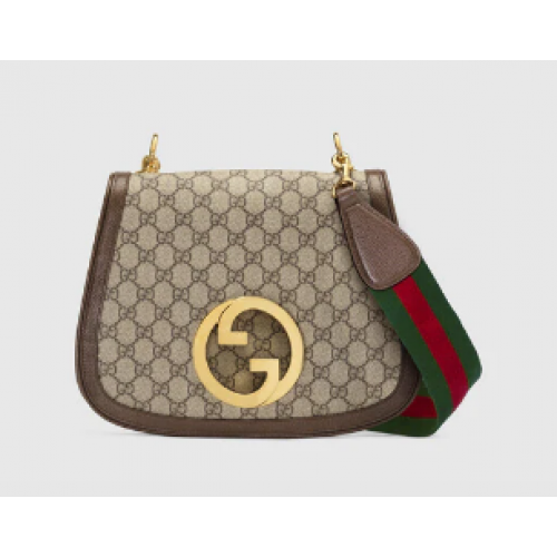 Gucci GG Supreme toile Blondie sac à bandoulière moyen 699210 Marron