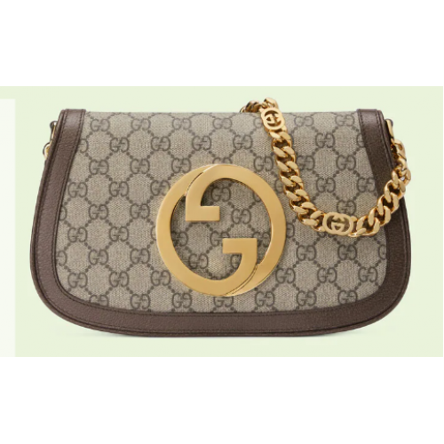 Gucci Sac à bandoulière Blondie en toile GG Supreme 699268 Marron