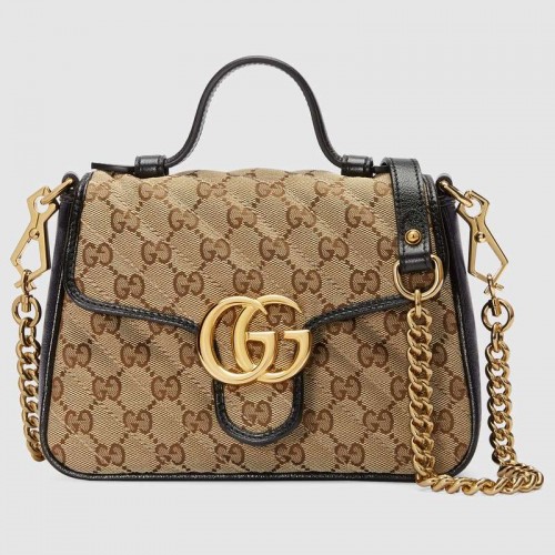 Gucci GG Supreme toile Mini Top Handle Bag 583571 Noir