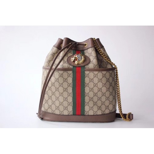 Gucci GG Supreme toile Rajah moyen sac seau 553961 Marron