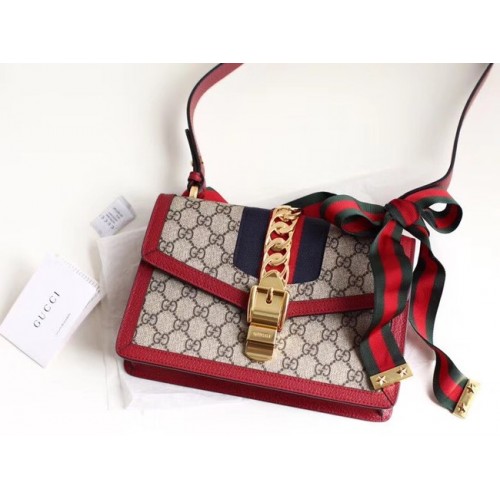 Gucci GG Supreme toile Sylvie petit sac à bandoulière 421882 Rouge