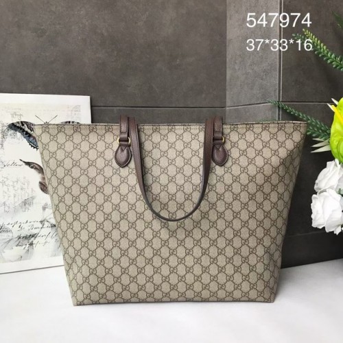 Gucci GG Supreme sac cabas moyen en toile 547974 marron