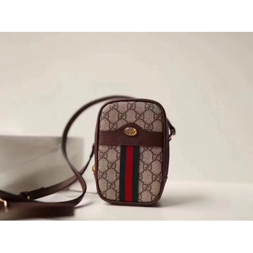 Gucci mini sac à bandoulière en toile GG 546595 marron