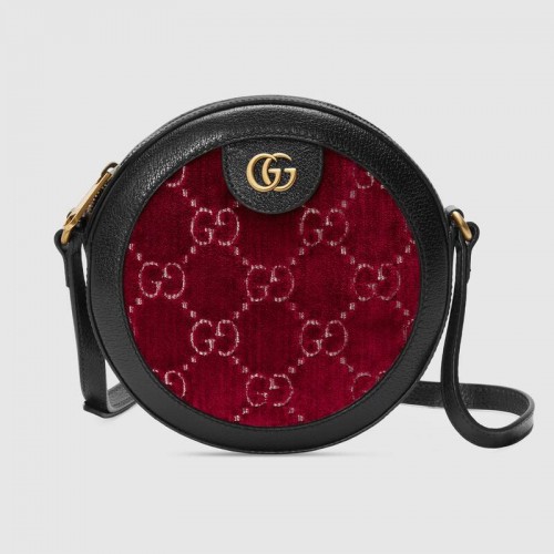 Sac à bandoulière rond en velours Gucci GG 574978