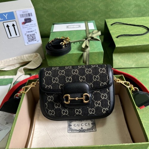 Gucci Horsebit 1955 sac à bandoulière 658574 Noir