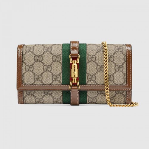 Portefeuille chaîne Gucci Jackie 1961 652681 Marron