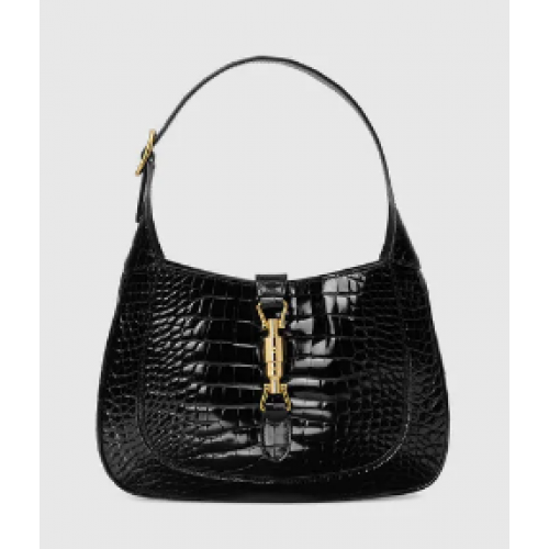 Gucci Jackie 1961 petit sac à bandoulière en crocodile 636709 noir