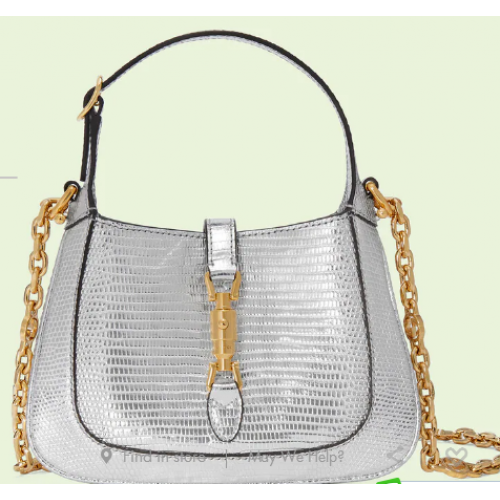 Gucci Jackie 1961 mini sac en lézard 675799 Argent
