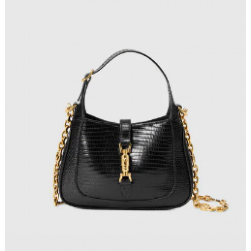 Gucci Jackie 1961 mini sac en lézard 675799 noir